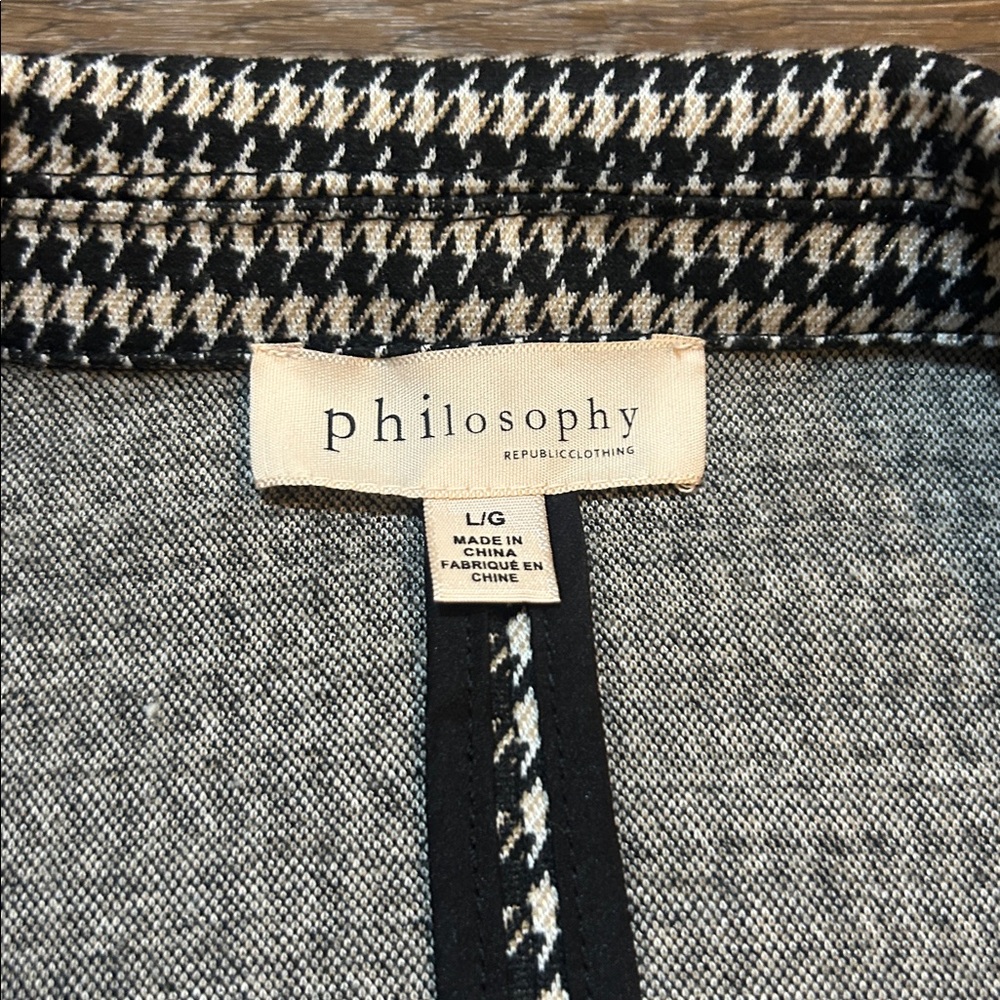 Philosophy Houndstooth Women’s Blazer/Jacket w/Ruched Sleeve Detail - Picture 6 of 7